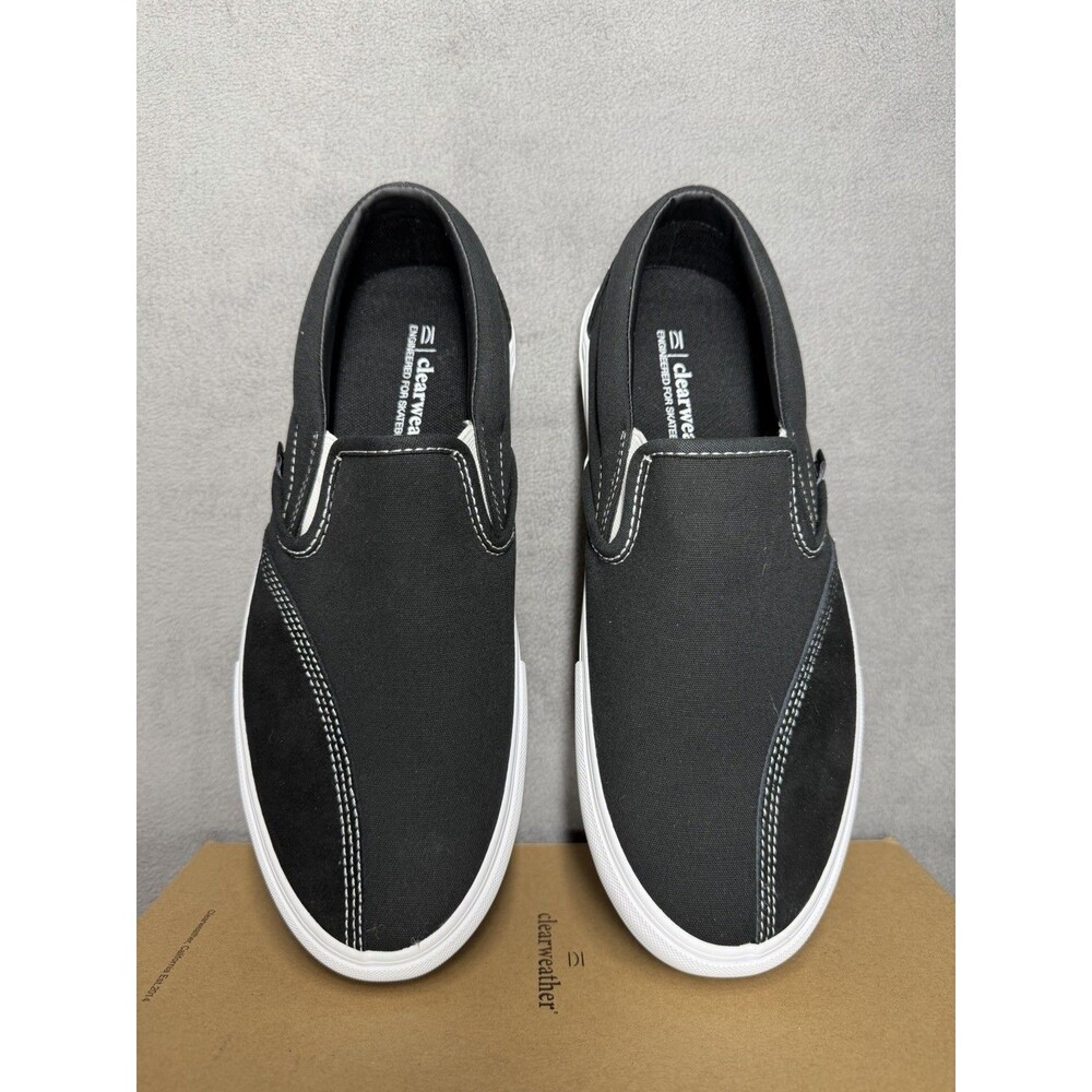 Clearweather Dodds Slip On Skate Shoes Black Canvas Suede Men’s 8.5 Women’s 10